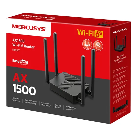 Router Inalámbrico Doble Banda Gigabit Ax1500 Wifi6 Mr62x