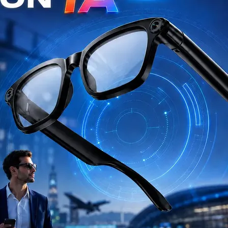Gafas Inteligentes Asistente IA Cámara POV 15MP Traductor 100 Idiomas Bluetooth 5.4 Audio Abierto Para Viajes Oficina Estudio