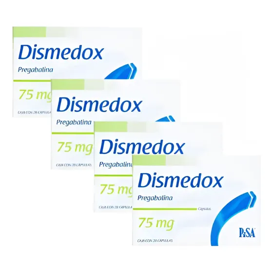 Pack 3 + 1: Dismedox 75mg Capsulas Con 28 Pregabalina