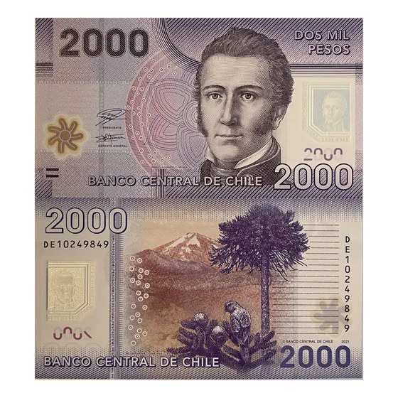Cédula Chile - 2000 Pesos - 2021 - Polimero - Fe