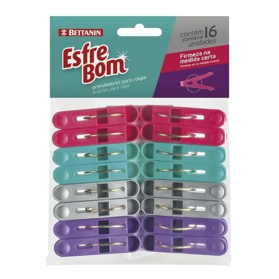 Broches Ropa Plásticos Esfre Bom X 16 Para Tender