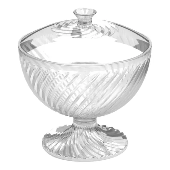 Bomboniere Baleiro Com Base Twist Incolor 1,6 L - Plasútil