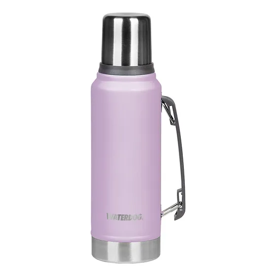 Termo Ombu Waterdog 1 Litro Acero Inoxidable Doble Pared Con Manija Pico Cebador Color Lila