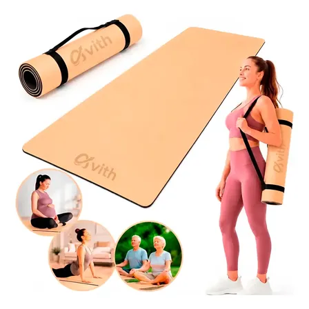Tapete Yoga Colchonete Ginastica Pilates 180x62cm Tpe Macio