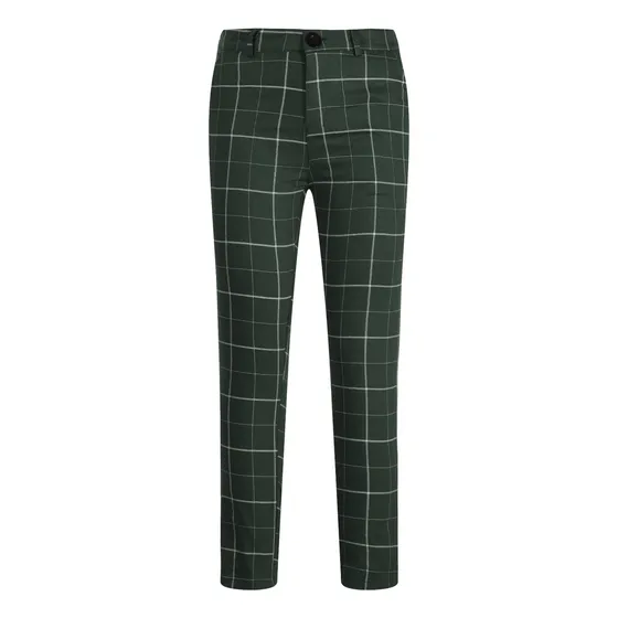 Pantalones Tipo Lápiz A Cuadros Con Cierre De Botones A La M
