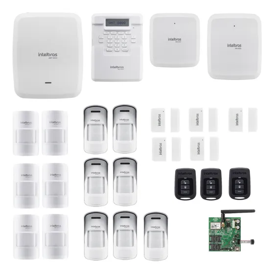 Kit Alarme Amt 8000 Chip Celular Repetidor Wi-fi Intelbras