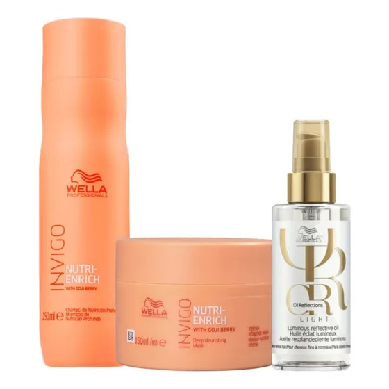 Kit Wella Enrich: Nutrição Profissional E Hidratação 3 Prods