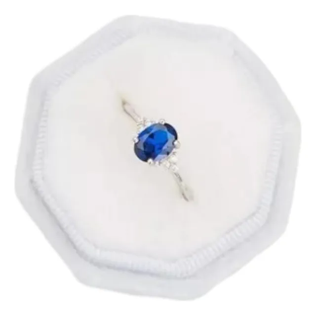 Hermoso Anillo Compromiso Plata Fina Zafiro Modelo Vip