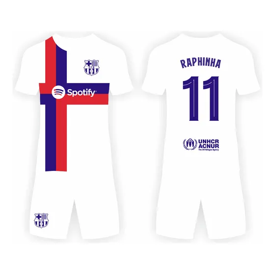 Conjunto Para Niños Futbol Del Barcelona Color Blanco