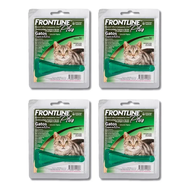 Pipeta Para Gato Frontline Plus Elimina Pulgas Piojos X4