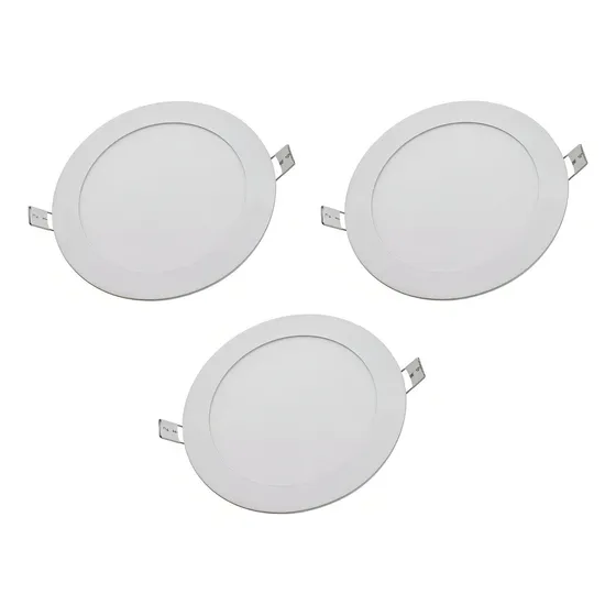 Foco Led 9w Embutido Redondo 14.5cm Luz Calida 220v X3
