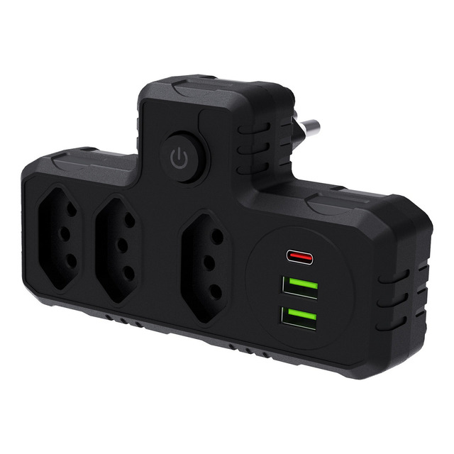 Extensão 3 Tomadas 2 Usb 1pd Power Sem Fio 127/220v Cor Preto 127/220v Extensão 3 Tomadas 2 Usb 1pd Power Sem Fio 127/220v Cor Preto 127/220v