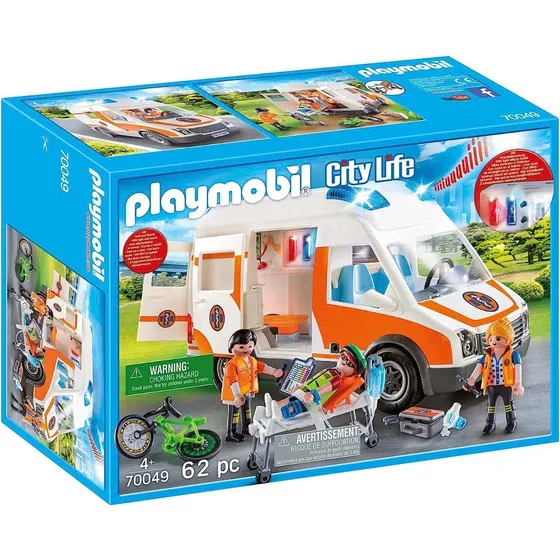 Playmobil City Life 70049 Ambulancia Con Luz Sonido 3 Figura