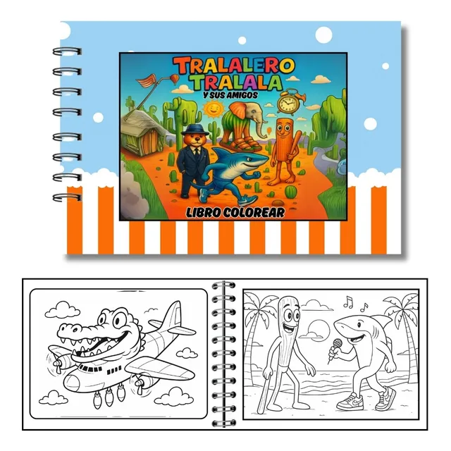 Libro Para Colorear Tralalero Tralala Estilo Bobbie Goods