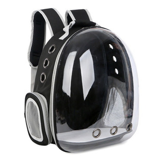 Mochila Para Carregar Gatos Com Capsula Bolha Transparente Cor Preto Mochila Para Carregar Gatos Com Capsula Bolha Transparente Cor Preto