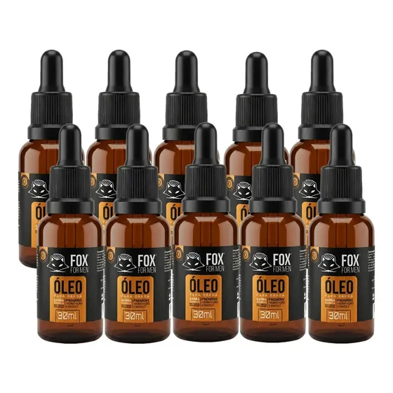 Kit Óleo Barba e Bigode Fox For Men Fragrância Cítrica 10 Unidades 30ml