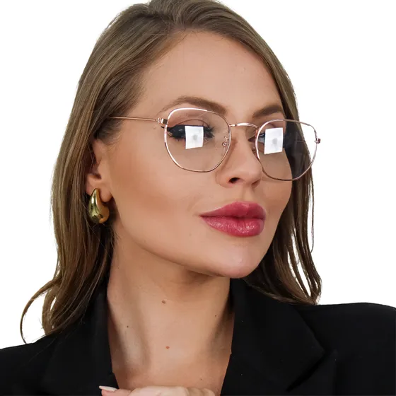 Armação De Grau Hexagonal Feminino Doha Moderno Bonito Top