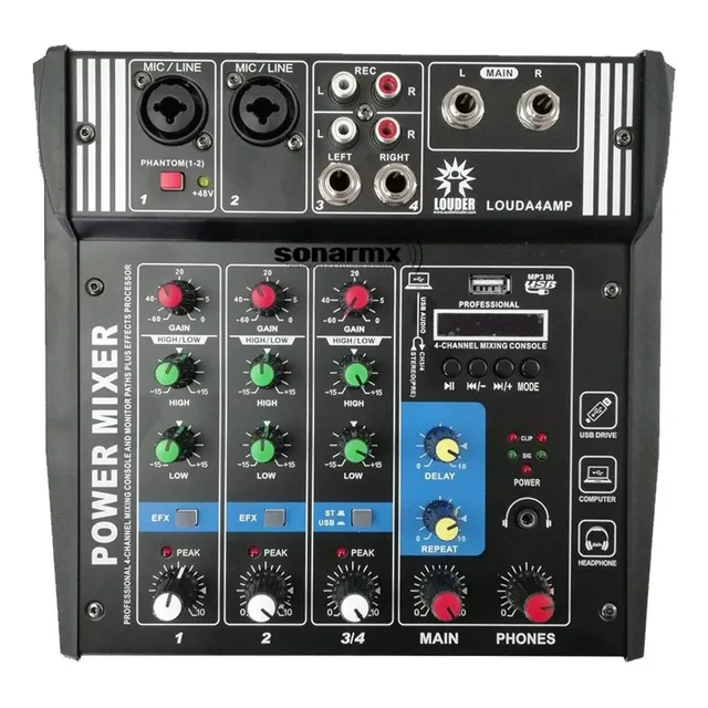 Consola Louder LOUDA4AMP de mezcla 127V