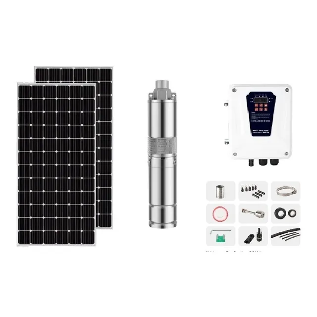 Kit Bomba De Agua Solar 300w Con Paneles Y Controladora