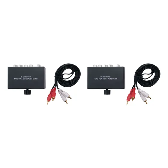 2 Conmutadores De Audio Estéreo Rca Bidireccionales De 4 Vía