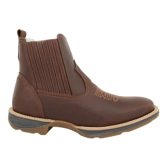 Botina Django Jump Couro Masculina Country Baixa