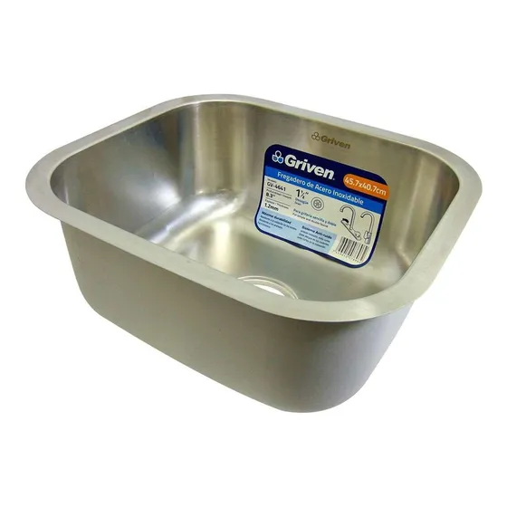 Fregadero Individual 45.7x40.7cm Aceroinox Bajo Tope Griven