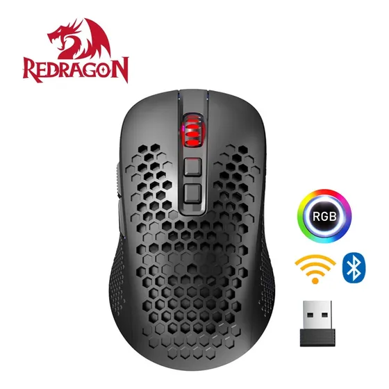 Mouse Inalambrico Redragon 7200dpi Recargable 2.4ghz Bt 80hr