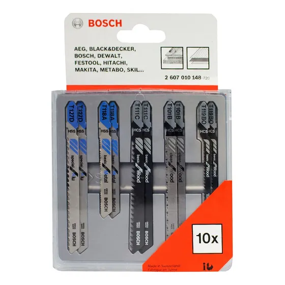 Set 10 Hojas Mixtas Para Calar Madera Bosch Hss X4 Y Hcs X6