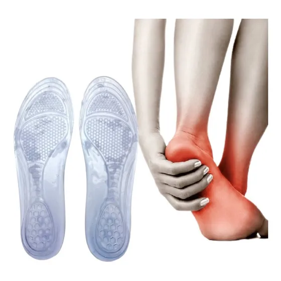 Par De Palmilha Silicone Gel Anti Impacto Cor Cristal Tamanho Da Palmilha 36/39