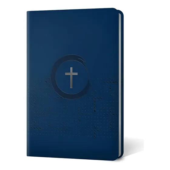 Bíblia Sagrada Nvi Slim  Capa Azul Com Cruz | Compacta E Elegante