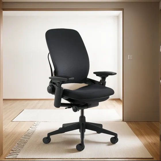 Steelcase Leap V2 Silla Negra Totalmente Ajustable Con