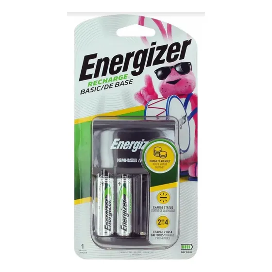 Cargador Energizer Con 2 Pilas Aa 1300mah Original 