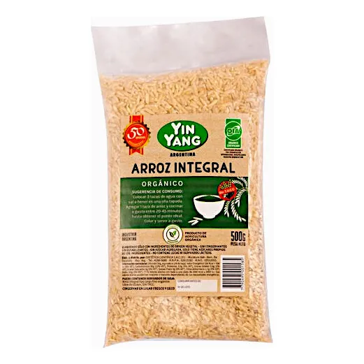Arroz Integral Orgánico X 500 G Libre De Gluten Sin Tacc