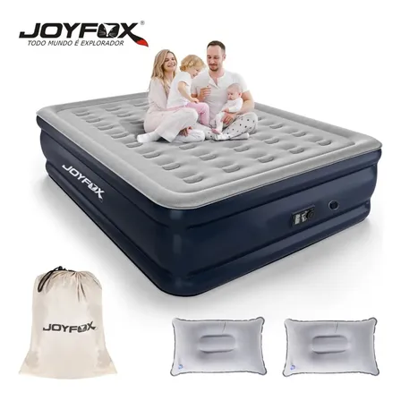 Colchão Inflável Queen À Prova D'água E De Vazamentos, Vem Com Bolsa De Armazenamento E 2 Travesseiros Infláveis Max 300kg 127v Joyfox