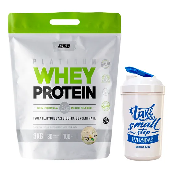 Whey Protein 3 Kg + Vaso Star Nutrition Masa Muscular