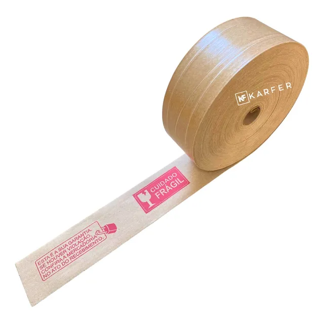 1 Rolo Fita Gomada 70mm C/ Reforço Lacre Inviolável Promoção