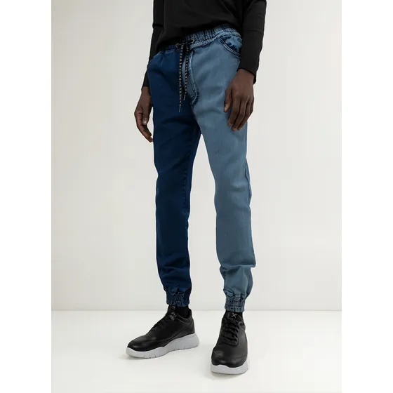 Pantalon Denim Jogger Con Puño Luxo