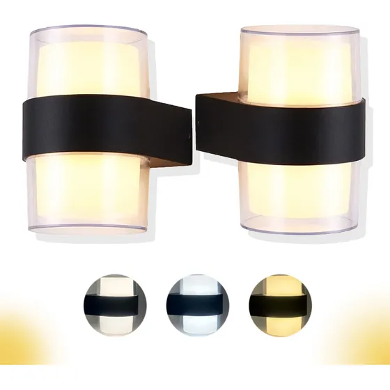 2pcs Dehobo Lámparas De Pared Led Impermeable Exterior Y Interior Lampara Para Escalera Lamparas Para Jardin De Pared Lamparas Para Jardines Exteriores Lamparas De Pared Interior 3000k 4000k 6000k