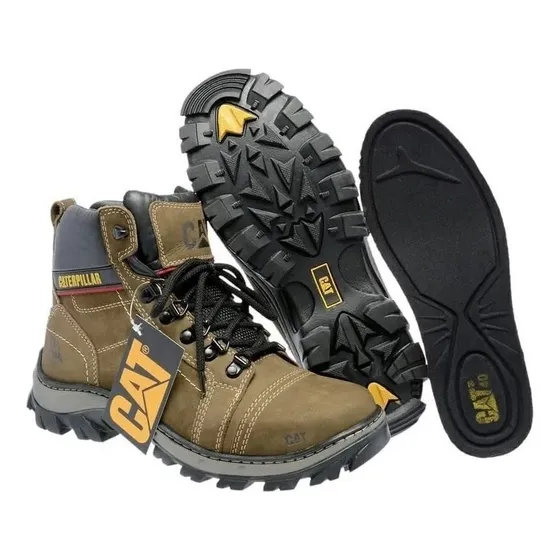 Bota Caterpillar En Cuero Lagítimo Suela Cosida