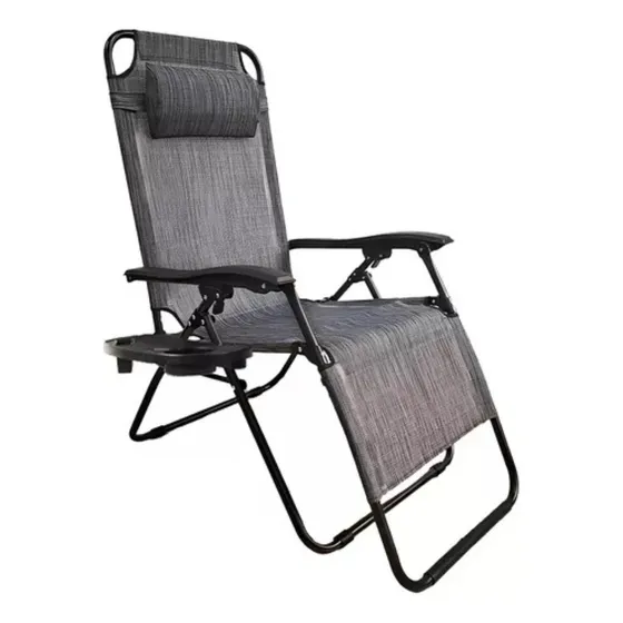 Reposera Gravedad Cero Gris Jaspeado Exterior Camastro Garden Life