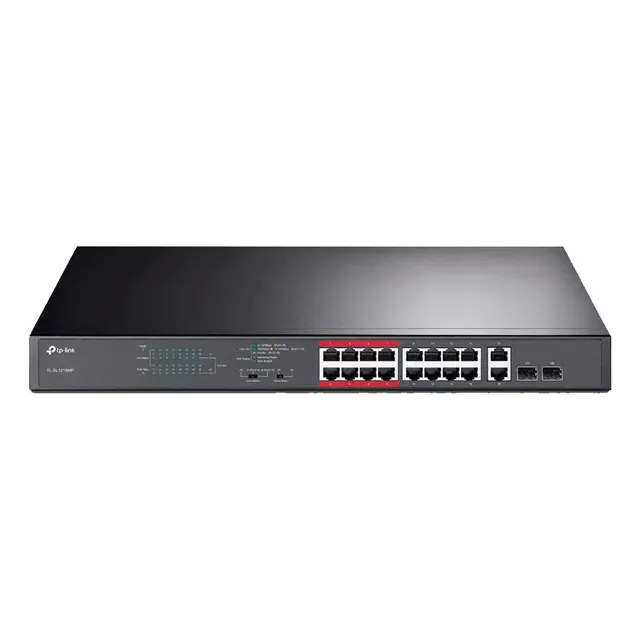 Tp-link Switch Poe 16 Puertos 10/100mbps +2 Puertos Gigabit Tl-sl1218mp /v /vc