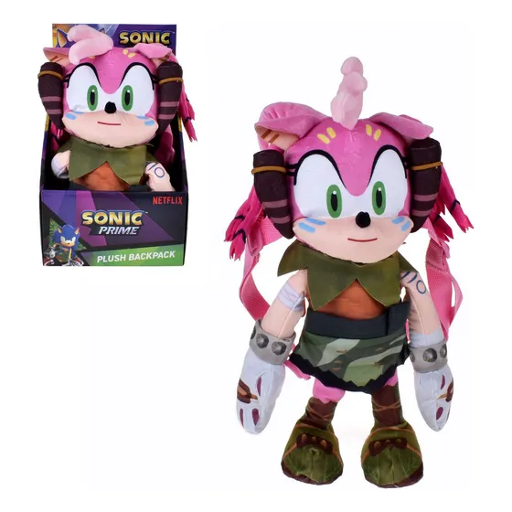 Peluche Mochila Sonic De 30 Cms - Amy Rose Color Multicolor