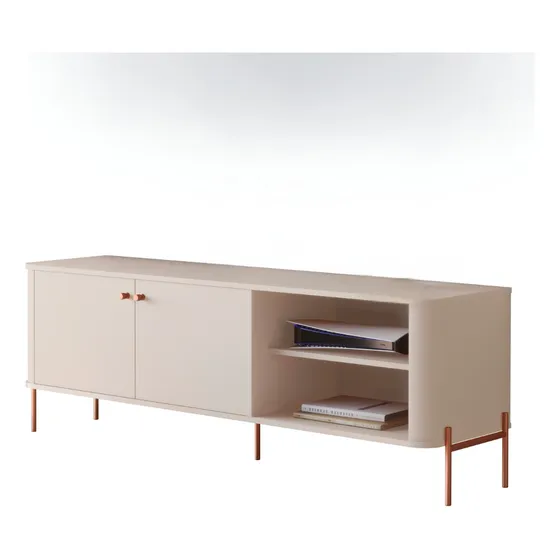 Rack Para Tv Tucupí Bancada Off White Bronze Jb Bechara