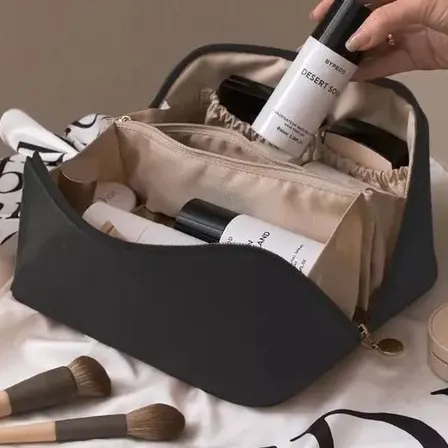 Bolsa Necessaire Porta Maquiagem Higiene Organizador Viagem Cor Preto