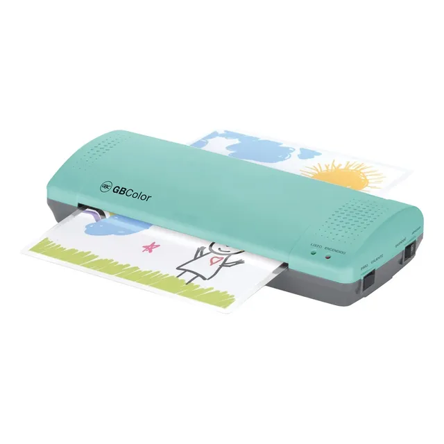 Enmicadora Gbc Color 23cm Micas De 3 Y 5 Milésimas-aqua