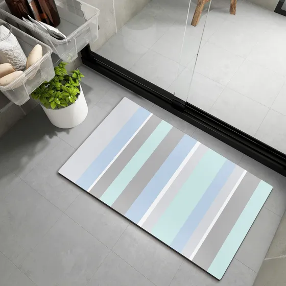 Alfombra Baño Patron Raya Vario Color Super Absorbente Para