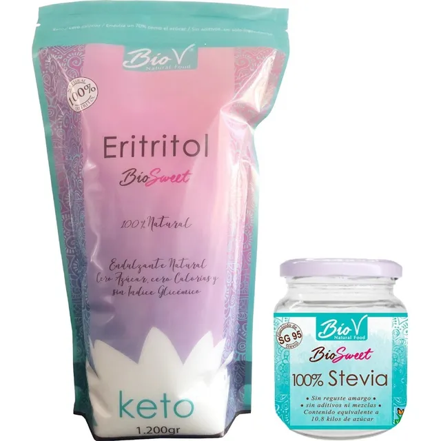 Pack De Erititrol 1.200gr Y Stevia Pura Sg95 40gr