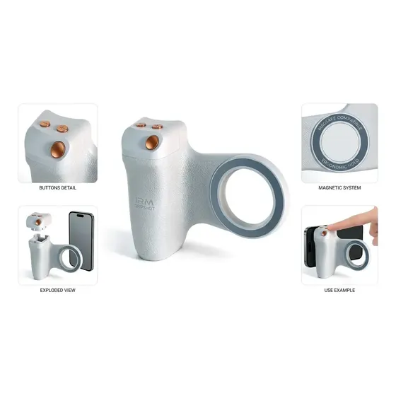 Empuñadura Magnética para Celular Tecnohogar con Disparador Bluetooth y Soporte Ergonómico