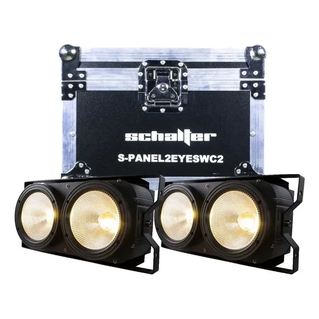 Blinder Panel 2 Led 250w Luz Wash Cegador Con Case 2 Pzs