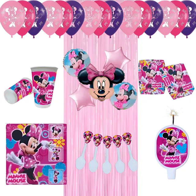 Decoración Completa Globos De Minnie Mouse Para Cumpleaños